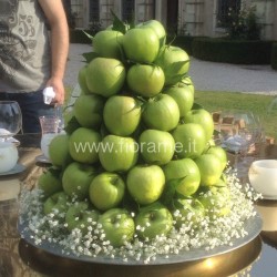 TRIUMPH OF FLOWERS AND FRUIT - green apples and gypsophila